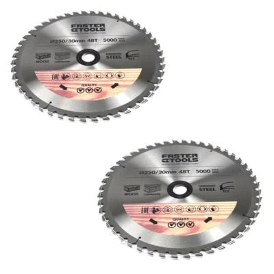 FASTER TOOLS 2 Stück HM Kreissägeblätter 350 x 30 mm Sägeblätter Sägescheiben Holzbearbeitung