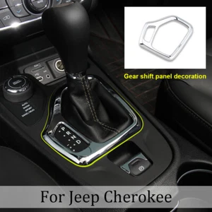Fit Jeep Cherokee 2014-18 Car Gear Box Shift Panel Cover Trim Frame Decor Silver - Picture 1 of 6