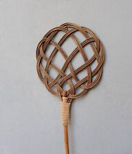 Antique Carpet Beater Rattan Celtic Knot Rug Beater 1910's - 1920's From Spain