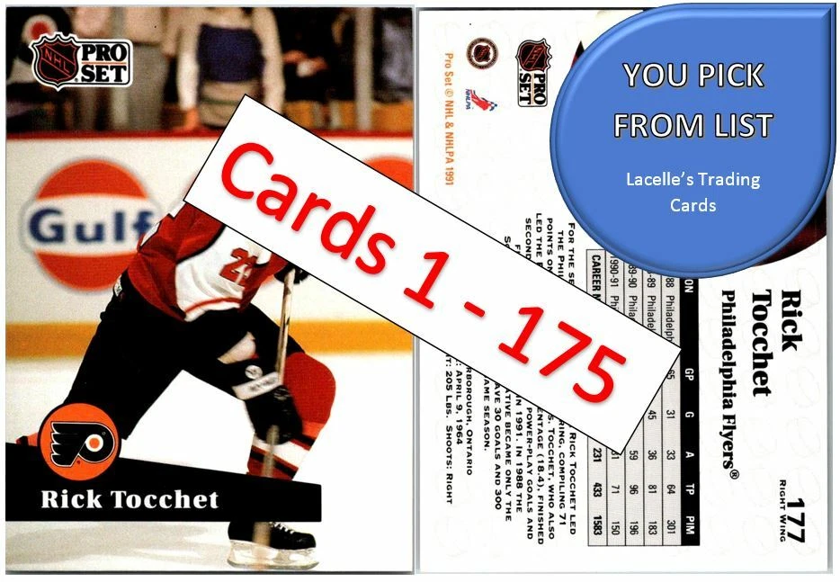 1991-92 Pro Set Series 1 NHL Hockey Cards (1 - 175) - U-Pick From List - Image 1 of 1