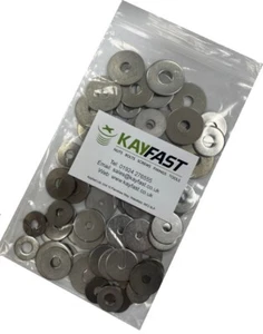 75PC 'MIXED IN THE PACK' PENNY REPAIR WASHERS A2 STAINLESS STEEL M4 M5 M6 M8 M10 - Picture 1 of 1