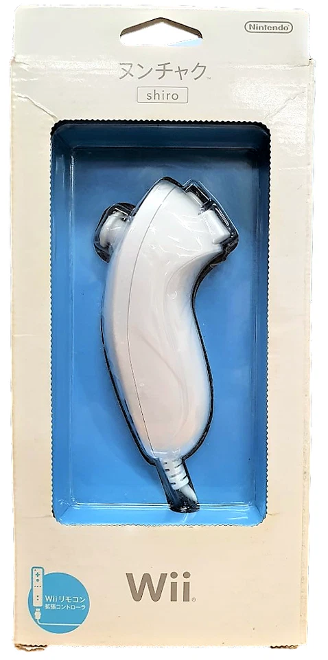 Genuine Nintendo White Wii Nunchuck Remote (RVL 004) Ex Japanese Stock Boxed - Image 1 of 1