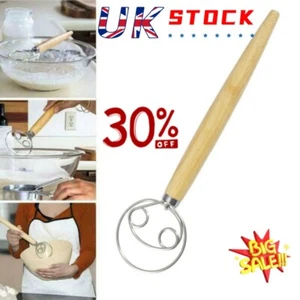 13" The Original Danish Dough Whisk LARGE Steel Dutch NEW Whisk Kitchen UK FAST~ - Picture 1 of 11