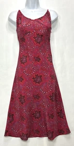 Vintage Express World Brand Y2K 90s Pink Paisley Midi Dress Strappy Size 3/4 - Picture 1 of 12