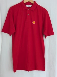 Shell Poloshirt Größe Medium 20" PTP rot Kurzarm Mitarbeiter Uniform JT's - Bild 1 von 4