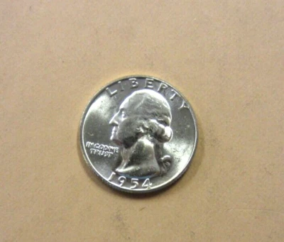 1954  Washington Quarter ~ Gem BU ~ BRIGHT ~ 1 Coin.  FREE SHIPPING - Image 1 of 4