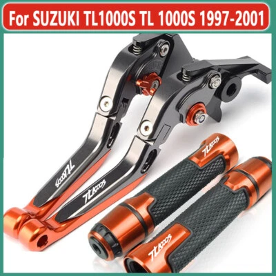 2PCS ajustable Brake Clutch Levers Hand Grips sets For SUZUKI TL1000S 1997-2001 Foto 1 de 4