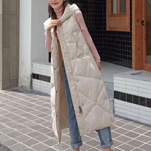 Women Coat Waistcoat Vest Sleeveless Jackets Winter Warm Overcoat Padded Solid - Picture 1 of 13