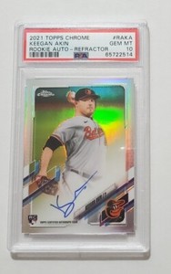 2021 Topps Chrome Keegan Akin AUTO Refractor /499 Rookie Card RC PSA 10 Pop 1 
