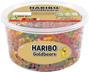 Confezione Vasca Haribo Goldbears Caramelle Frutta Gelatina Oro Orso Gommoso Dolce Bambino Trattamento 1,4Kg - Foto 1 di 1