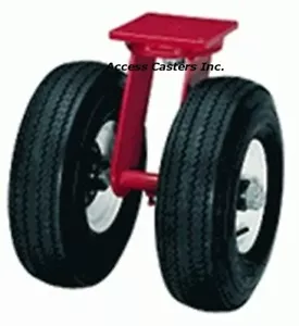 S-7208-PR Hamilton 8" Dual Wheel Pneumatic Swivel Plate Caster, 660 lbs Capacity - Picture 1 of 2