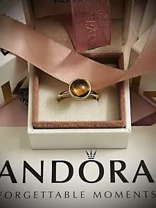 Authentic Pandora 14k Gold POETIC DROPLET Ring 150185NBP RETIRED SZ UK 50/US 5 - Picture 1 of 11