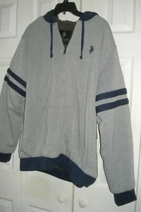 Chaqueta para hombre U. S. Polo gris talla grande con capucha nueva con etiquetas - Imagen 1 de 3