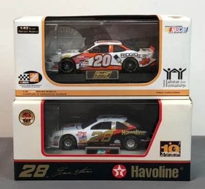 2 REVELL 1:43 Diecast #28 HAVOLINE THUNDERBIRD / #20 PONTIAC HOME DEPOT STEWART - Image 1 of 4