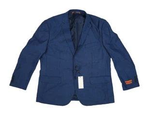 Sergio Martin Blue 2 Button Blazer Suit Jacket M158-11 Super 440's Mens 46S - Picture 1 of 10