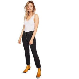 Free People Jean Dylan High Rise Crop Black Jean 24 NWT - Picture 1 of 8