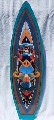 Tabla de surf decorativa (Aqua), 32 x 9 pulgadas Foto 1 de 4