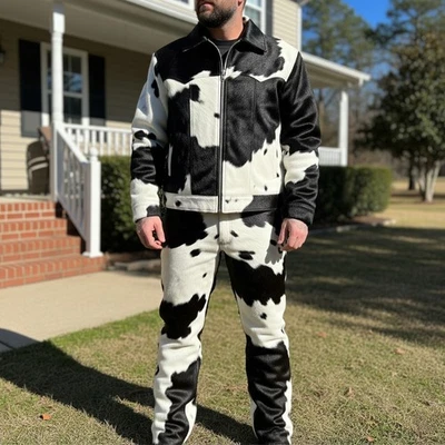 Cowhide Leather Jacket Pant Pony Skin Western Full Grain Cowhide Leather  Jacket - Image 1 of 4