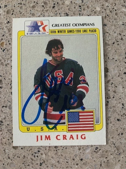 JIM CRAIG AUTOGRAPHED GREATEST OLYMPIANS CARD 1980 MIRACLE ON ICE #33 - Image 1 of 1