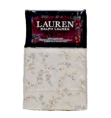 Fundas de almohada Lauren Ralph Lauren Carolyne Vine Two King 100 % algodón ¡Nuevas! Nuevo con etiquetas Foto 1 de 4