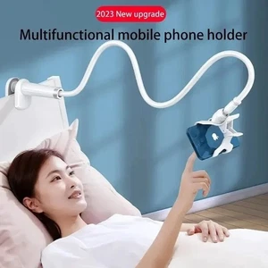 Mobile Phone Stand Lazy Bedside Holder Long Arm Clip Desktop Cantilever Support - Picture 1 of 8