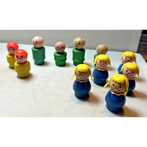 Lote De 11 Figuras De Colección Fisher Price Little People Fondo De Madera Años 60 Principios De Los 70 - Imagen 1 de 4