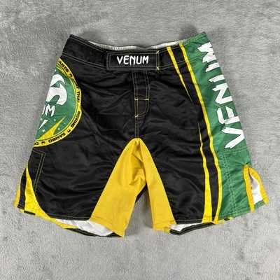 Pantalones Cortos Venum DE COLECCIÓN Hombres Pequeños 31 Negro Verde Amarillo MMA BJJ Lucha Lucha Agarre Foto 1 de 4