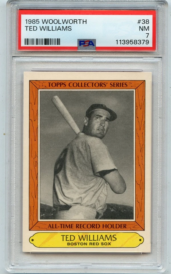 1985 WOOLWORTH #38 TED WILLIAMS, BOSTON RED SOX, HOF - PSA 7 NM (58379) - Image 1 of 1