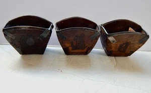 Vintage Konvolut 3 asiatische Reiskörbe aus Holz - Bild 1 von 3