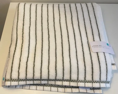 Toalla de baño Kassa Spa clásica a rayas verdes 100 % algodón suave de lujo secado rápido NUEVA Foto 1 de 4