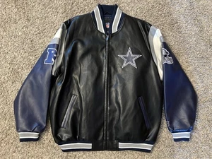 Vintage Neu mit Etikett NFL Dallas Cowboys Herren XL schwarz Kunstleder G-III Bomberjacke - Bild 1 von 8