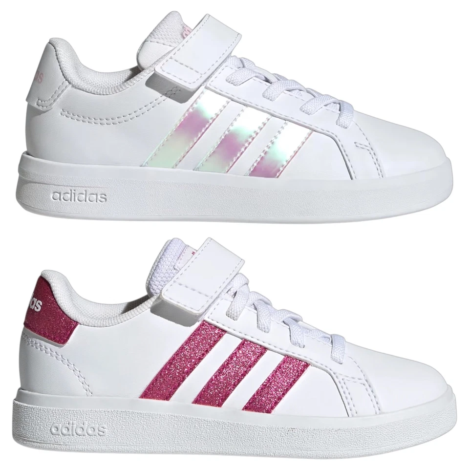Scarpe adidas Grand Court 2.0 Bambina Sneakers Strappo Laccio elastico Bianche - Immagine 1 di 1