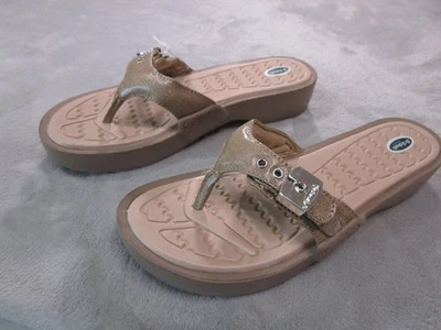 Sandalias Dr. Scholl's Roll para mujer talla 11 plateadas metálicas con hebilla de tanga B622181900 Foto 1 de 4