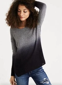 American Eagle Outfitters Wollmischung Pullover Damen M grau schwarz ombre Strick NEU - Bild 1 von 10