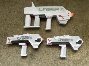 Laser X Laser Tag Juego Paquete Lote de 3 Blasters Probados - Imagen 1 de 2