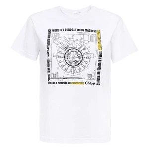 Chloe Graphic Printing Crew Neck T-Shirt White 51469849 - Picture 1 of 3