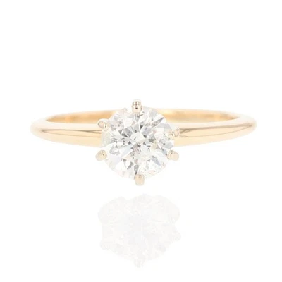 IGI 1.04ct Round Cut Diamond Solitaire Engagement Ring 14k Yellow Gold Size 7 - Image 1 of 4