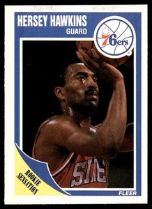 1989-90 Fleer Hersey Hawkins Rookie Philadelphia 76ers #117 - Picture 1 of 2