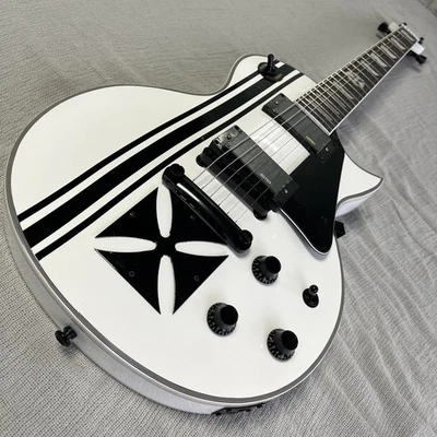 esp James Hetfield Iron Cross White Electric Guitar Fixed Bridge Mahogany Body - Image 1 of 4
