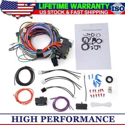 12 Circuit Wiring Harness Wire Kit For 1955 - 1959 Chevrolet Chevy Pickup Truck Foto 1 de 4