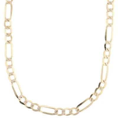 Collar de cadena de eslabones Figaro de 5 mm con corte de diamante de 26" de oro multicolor de 14 k de 19,34 gramos Foto 1 de 4