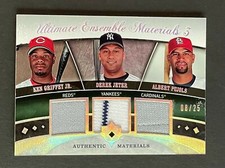 2006 Griffey Jeter Pujols Upper Deck Ultimate Collection Triple Patch /25