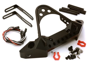 Integy Front Alloy Bumper w/ LED SCX-10 TRX-4 40-43mm Mount C28789BLACK - Picture 1 of 1