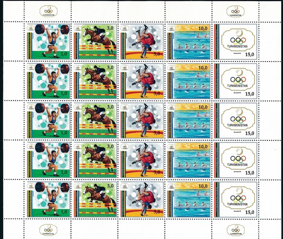 **Lote al por mayor** TURKMENISTÁN (1992) OLIMPIADAS DE VERANO; (20) HOJAS Foto 1 de 1