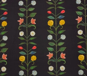 LACEFIELD DESIGN BARCELONA EBONY BLACK FLORAL VINE MULTIUSE FABRIC BY YARD 54"W - Picture 1 of 6