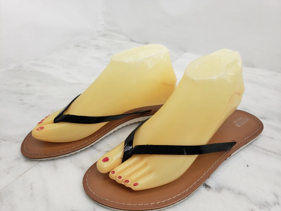 MOSSIMO Women's Shoes Supply Co Slip On Thong Flip Flop Slide Black Size 11 - Image 1 of 4