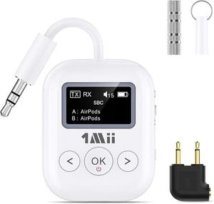 1Mii SafeFly Min+ Bluetooth Transmitter Empfänger 3,5 mm unterstützt 2 Kopfhörer - Bild 1 von 16