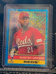 Hunter Greene 2025 Topps Heritage Chrome Light Blue Sparkle #96 Reds - Picture 1 of 2