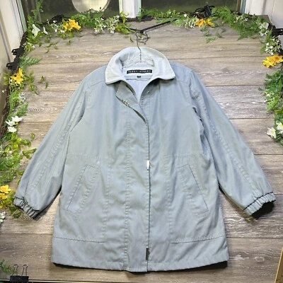 Rain Coat Size Medium Women’s Blue Weather Jacket Nylon Lined Long, Fleet Street - Image 1 of 4