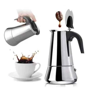 D.I.L Stainless Steel Espresso Maker Cup Stove Top Coffee Moka Pot 4 Cup - Picture 1 of 6